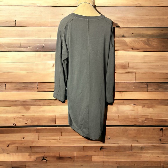 Eileen Fisher Basic Dark Gray Sheath Dress Pockets Cotton/Spandex Size XS - Picture 3 of 3